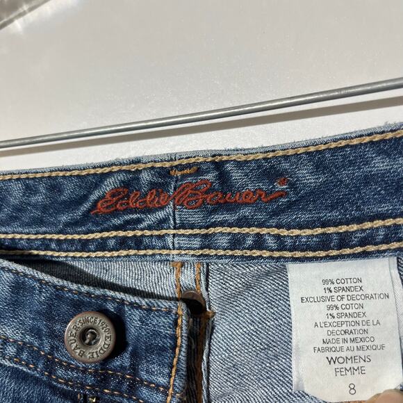 Eddie Bauer Relaxed Loose Straight Washed Blue Denim Jean’s Women’s Size 8 - Picture 3 of 6